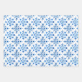Schattige Waterverf Blauw Kerst Sneeuwvlokken Wrap Inpakpapier Vel (Voorkant)
