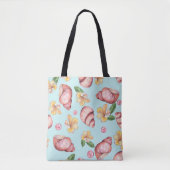 Schattige waterverf blauw natuur patroon modern tote bag (Voorkant)