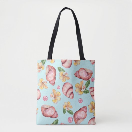 Schattige waterverf blauw natuur patroon modern tote bag (Voorkant)