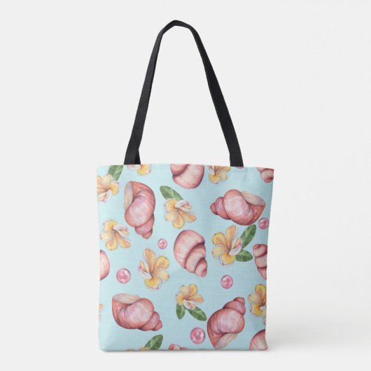 Schattige waterverf blauw natuur patroon modern tote bag (Achterkant)