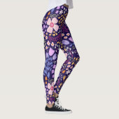 Schattige waterverf bloeiende lente bloemen aangep leggings (Rechts)