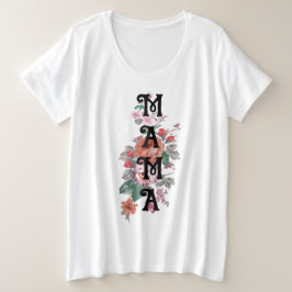 Schattige waterverf bloemen mama grote maat t-shirt