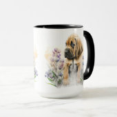 SCHATTIGE WATERVERF BLOODHOUND PUPPY DOG MOK (Voorkant rechts)