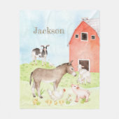 Schattige Waterverf Boerderij Dier Fleece Deken (Voorkant)