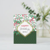 Schattige Waterverf Boho Mistletoe Vakantie Kaart (Staand voorkant)