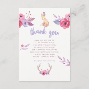 Schattige waterverf Boho-stam babyshower bedankt