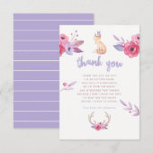 Schattige waterverf Boho-stam babyshower bedankt (Voorkant / Achterkant)