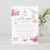 Schattige waterverf Boho-stam babyshower uitnodigi Kaart (Staand voorkant)