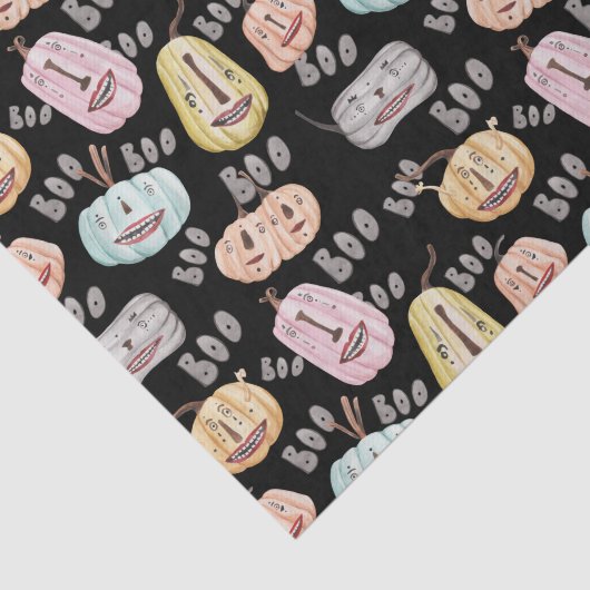 Schattige waterverf Boo griezelige pompoen Hallowe Tissuepapier (Detail)