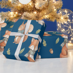 Schattige waterverf bosdieren cadeaupapier