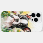 SCHATTIGE WATERVERF BOSTON TERRIER PUPPY DOG Case-Mate iPhone CASE (Achterkant (horizontaal))