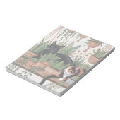 Schattige waterverf botanische kat notitieblok (Linkerzijde)