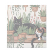 Schattige waterverf botanische kat notitieblok (Voorkant)