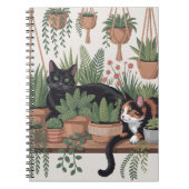 Schattige waterverf botanische kat notitieboek (Voorkant)
