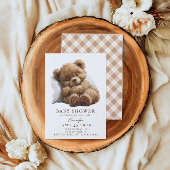 Schattige Waterverf Brown Teddy Bear Baby shower Kaart