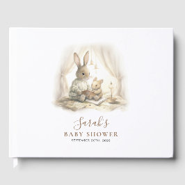 Schattige Waterverf Bunny Baby shower Gastenboek