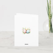 Schattige Waterverf Bunny en Easter Egg Bloemen Feestdagen Kaart (Achterkant)