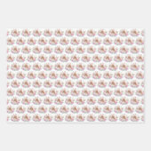 Schattige Waterverf Bunny en Roze Bloemen Patroon Inpakpapier Vel (Voorkant 2)