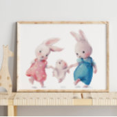 Schattige Waterverf Bunny | Wandafdrukken Poster