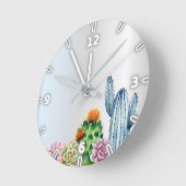 Schattige Waterverf Cactus, Succulent Silver  Ronde Klok (Hoek)