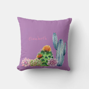 Schattige Waterverf Cactus Vetplanten Kussen
