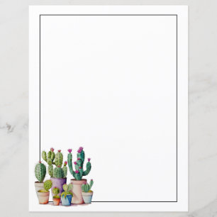Schattige waterverf cactussen succulenten in potte