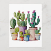 Schattige waterverf cactussen succulenten in potte briefkaart (Voorkant)