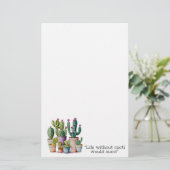 Schattige waterverf cactussen succulenten in potte briefpapier (Staand voorkant)