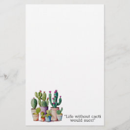 Schattige waterverf cactussen succulenten in potte briefpapier