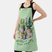 Schattige waterverf cactussen succulenten in potte schort (Insitu)