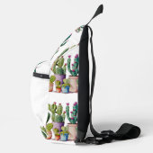 Schattige waterverf cactussen succulenten in potte sling bag (Rechts)