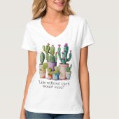 Schattige waterverf cactussen succulenten in potte t-shirt (Voorkant)