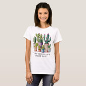 Schattige waterverf cactussen succulenten in potte t-shirt (Voorkant volledig)