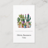 Schattige waterverf cactussen succulenten in potte visitekaartje (Voorkant)