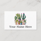 Schattige waterverf cactussen succulenten in potte visitekaartje (Voorkant)