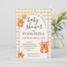 Schattige Waterverf Capybara Baby Shower