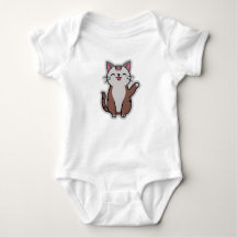Schattige Waterverf Cat Baby Bodysuit – Schattige 