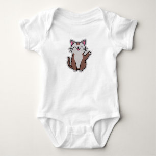 Schattige Waterverf Cat Baby Bodysuit – Schattige