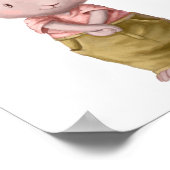 Schattige Waterverf Cute Boy Bunny | Wandafdrukken Poster (Hoek)