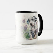 SCHATTIGE WATERVERF DALMATIAN PUPPY DOG FLOWERS MOK (Voorkant rechts)