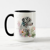 SCHATTIGE WATERVERF DALMATIAN PUPPY DOG FLOWERS MOK (Links)