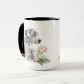 SCHATTIGE WATERVERF DALMATIAN PUPPY DOG FLOWERS MOK (Voorkant links)