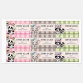 Schattige Waterverf Dieren Bloem Gingham Naam Labels (Vel)