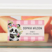 Schattige Waterverf Dieren Bloem Gingham Naam Labels (Aangebracht)