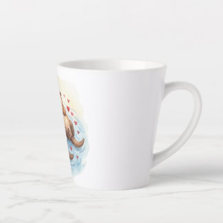 Schattige waterverf dieren verliefd Latte mok