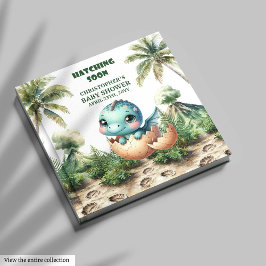 Schattige Waterverf Dinosaurus Baby Boy Gastboek Gastenboek