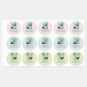 Schattige Waterverf Dinosaurus Groene Waterdichte Labels (Vel)
