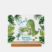 Schattige Waterverf Dinosaurussen Baby shower Welk Acryl Bord (Voorkant)