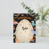 Schattige Waterverf-dinosaurussen met grote dineei Briefkaart (Staand voorkant)