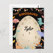 Schattige Waterverf-dinosaurussen met grote dineei Briefkaart (Voorkant / Achterkant)